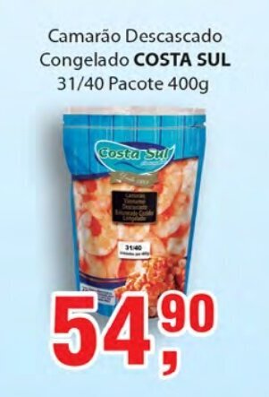 Supermercados Mundial Costa Sul 31/40 pacote 400g oferta