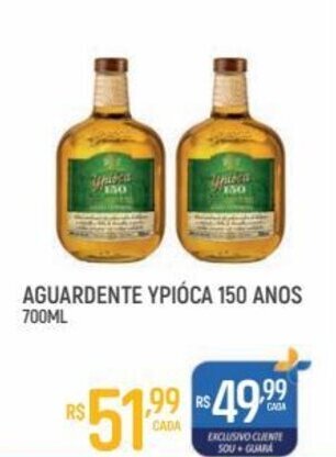 Supermercado Guará Aguardente Ypioca 150 Anos 700ml oferta
