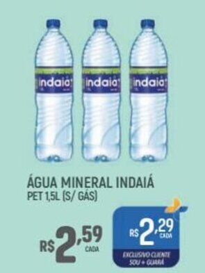 Supermercado Guará Agua Mineral Indaia pet 1.5L s/gas oferta