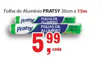 Supermercados Mundial Folha de Aluminio Pratsy 30cm x 15m oferta