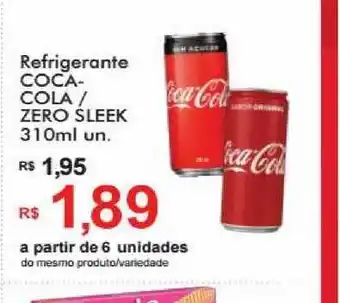 Supermercados Koch Refrigerante Coca-cola Zero Sleek 310ml oferta