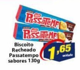 Vencedor Atacadista Biscoito Recheado Passatempo Sabores 130g oferta