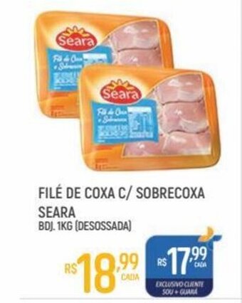 Supermercado Guará File de Coxa c/ Sobrecoxa Seara 1kg oferta