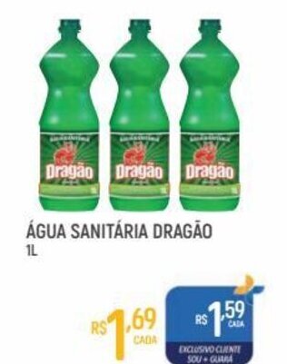 Supermercado Guará Agua sanitaria Dragao 1L oferta