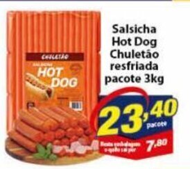 Vencedor Atacadista Salsicha Hot Dog Chuletao resfriada pacote 3kg oferta