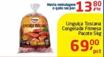 Tenda Atacado Linguiça toscana congelada pacote 5kg oferta