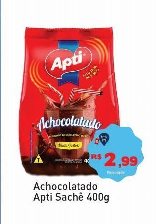 Tonin Superatacado Achocolatado apti sachê 400g oferta