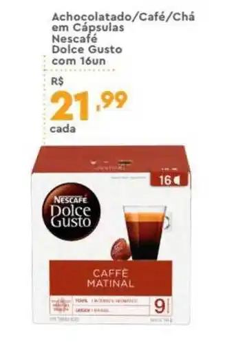 Supper Rissul Achocoalatado Café Chá Em Cápsulas Nescafé Dolce Gusto Com 16un oferta