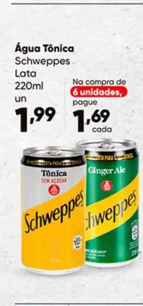 Zaffari água Tôncia Schweppes Lata 220ml oferta