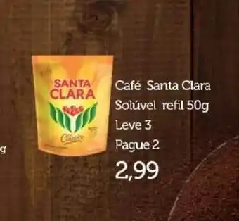 Super Lagoa Café Santa Clara Solúvel Refil Leve 3 Pague 2 50g oferta