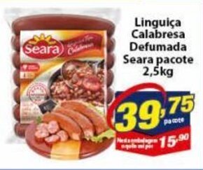 Vencedor Atacadista Linguica Calabresa Defumada Seara pacote 2.5kg oferta