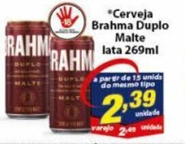 Vencedor Atacadista Cerveja Brahma Duplo Malte lata 269ml oferta