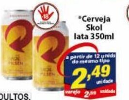 Vencedor Atacadista Cerveja Skol lata 350ml oferta