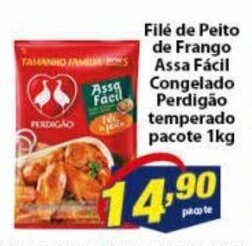 Vencedor Atacadista File de Peito de Frango Assa Facil Congelado Perdigao temperado pacote 1kg oferta
