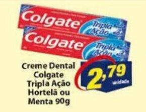 Vencedor Atacadista Creme Dental Colgate Tripla Acao Hortela ou Menta 90g oferta