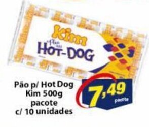 Vencedor Atacadista Pao p/ Hot Dog Kim 500g pacote c/ 10 unidades oferta