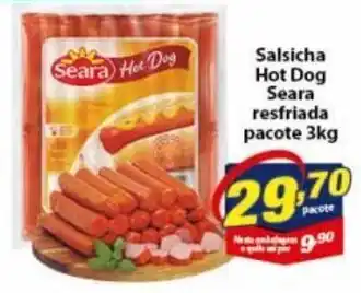 Vencedor Atacadista Salsicha Hot DOg Seara resfriada pacote 3kg oferta