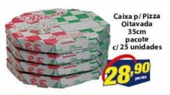 Vencedor Atacadista Caixa p/ Pizza Oitavada 35cm pacote c/25 unidades oferta