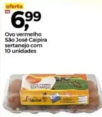 Ovo Vermelho Sao Jose Caipira sertanejo com 10 unidades