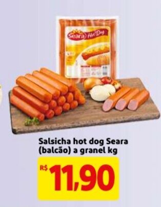 Mercado Extra Salsicha Hot Dog Seara a granel (balcao) 1kg oferta