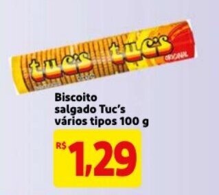 Mercado Extra Biscoito salgado Tuc's varios tipos 100g oferta
