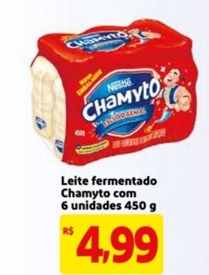 Mercado Extra Leite Fermentado Chamyto com 6 unidades 450g oferta