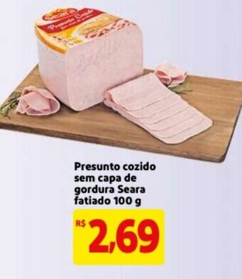 Mercado Extra Presunto cozido sem capa de gordura Seara fatiado 100g oferta