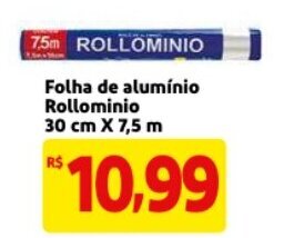 Mercado Extra Folha de Aluminio Rollominio 30cm x 7.5m oferta