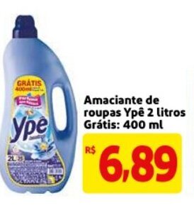 Mercado Extra Amaciante de roupas Ype 2L gratis 400ml oferta
