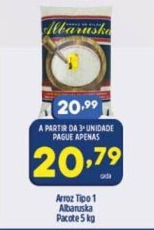 Arroz Tipo 1 Albaruska pacote 5kg