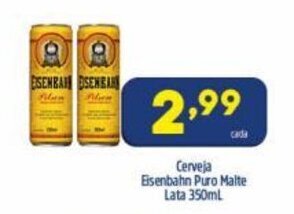 Arena Atacado Cerveja Eisenbahn Puro Malte lata 350ml oferta