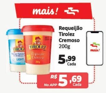 Requeijão tirolez cremoso 200g