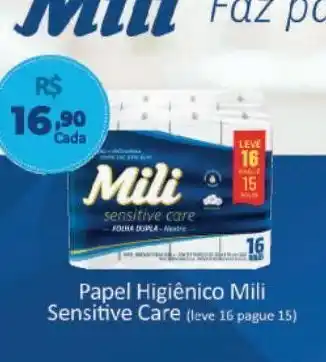 Papel higiênico mili 16 rolos