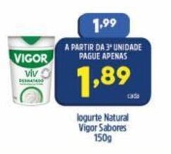 Arena Atacado Iogurte Natural Vigor sabores 150g oferta