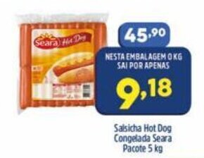 Arena Atacado Salsicha hot dog Congelada Seara pacote 1kg oferta