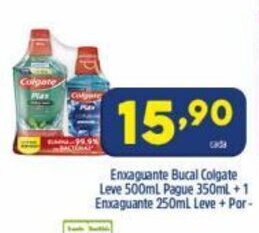 Arena Atacado Enxaguante Bucal Colgate Leve 500ml Pague 350ml + 1 Enxaguante 250ml leve+ pague- oferta