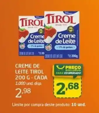Cooper Creme de Leite Tirol 200g cada oferta