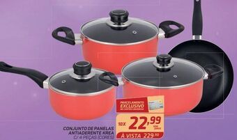 Conjunto de panelas antiaderente krea