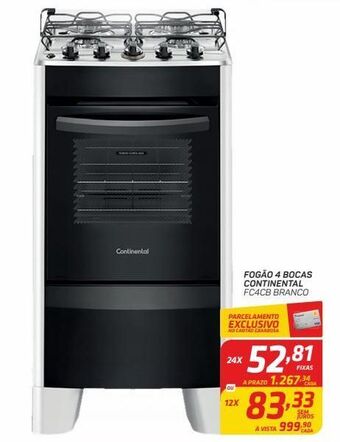 GBarbosa Fogão 4 bocas continental fc4cb branco oferta