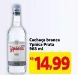 Cachaca branca Ypioca Prata 965ml