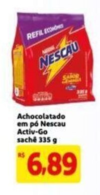 Extra Supermercado Achocolatado em po Nescau Activ-Go sache 335g oferta