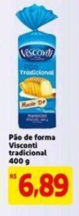 Extra Supermercado Pao de Forma Visconti tradicional 400g oferta