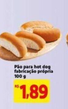 Pao para hot dog fabricacao propria 100g