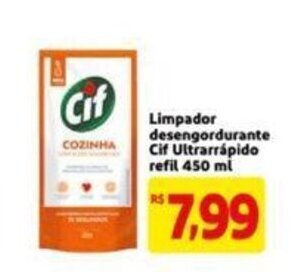 Extra Supermercado Limpador desengordurante Cif Ultrarrapido refil 450ml oferta