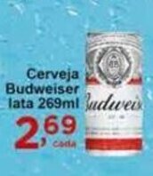 Rossi Supermercado Cerveja Budweiser lata 269ml oferta
