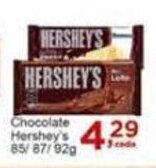Rossi Supermercado Chocolate Hershey's 85g/87g/92g oferta