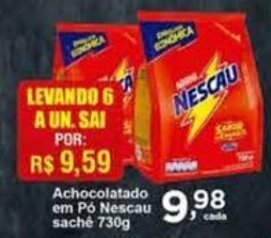 Rossi Supermercado Achocolatado em po Nescau Sache 730g oferta