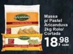 Rossi Supermercado Massa p/ Pastel Aricanduva 2kg Rolo/ Cortada oferta