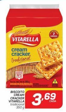 Biscoito cream cracker vitarella 350g