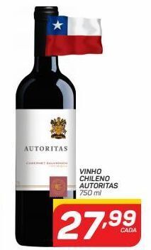 GBarbosa Vinho chileno autoritas 750ml oferta